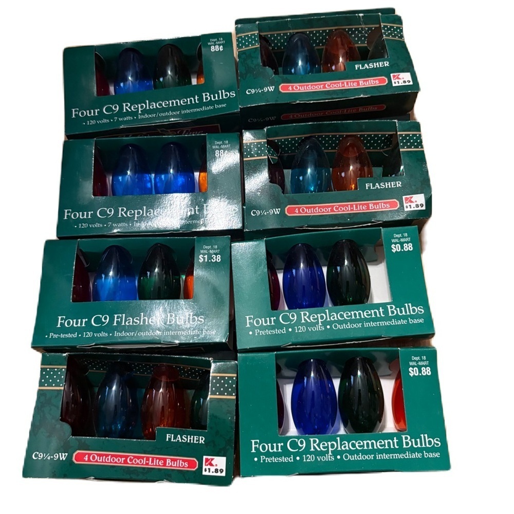 Vintage Home Holiday String Light Bulb Replacement C9 Flashing C9 1/4